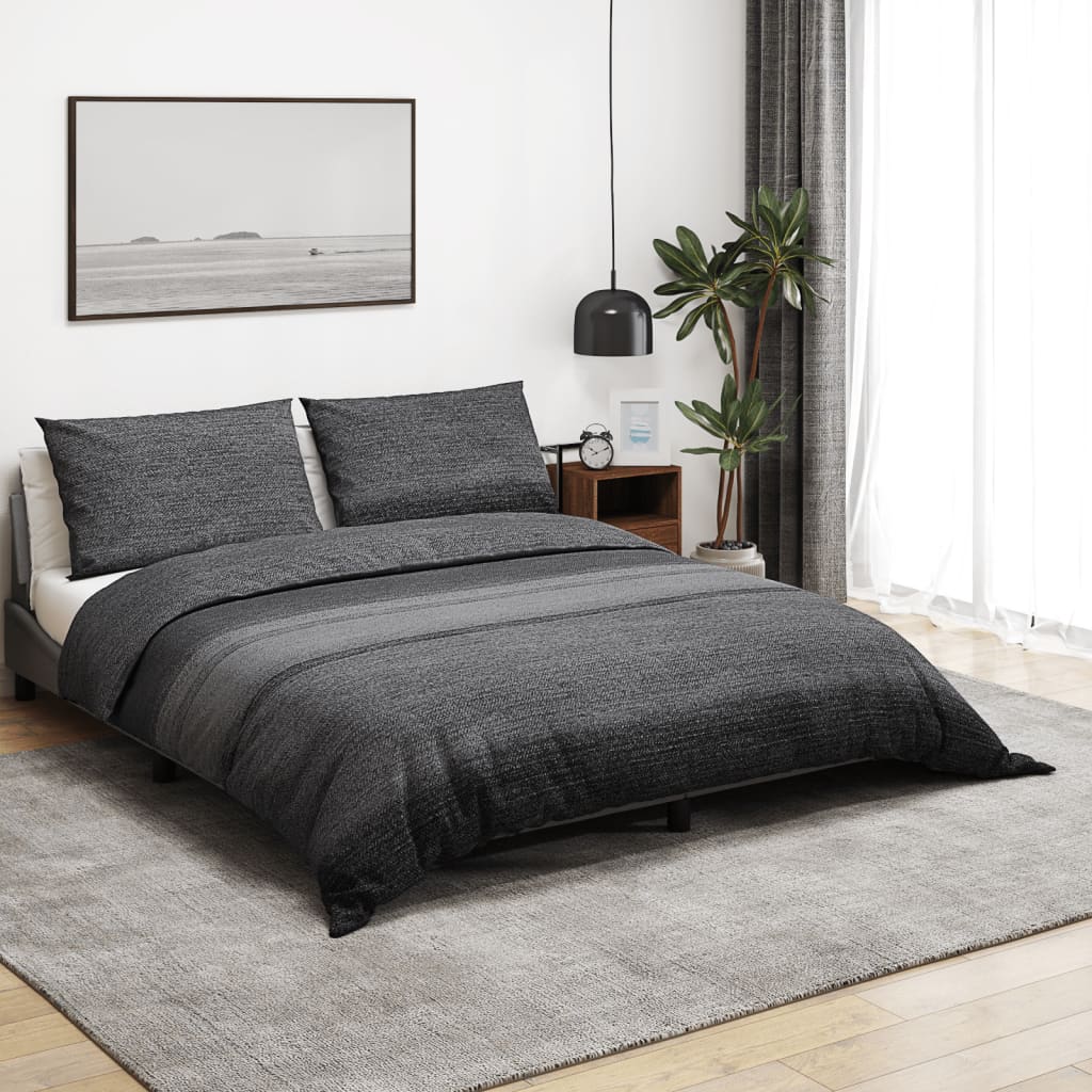 Set de cubierta vórica de Vidaxl 260x240 cm Algodón gris oscuro