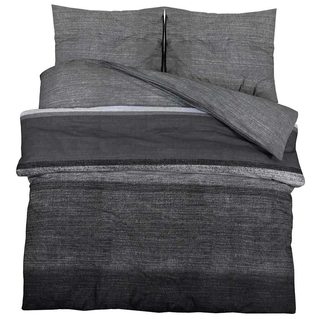 Vidaxl nuvial overray set 135x200 cm de algodón gris oscuro