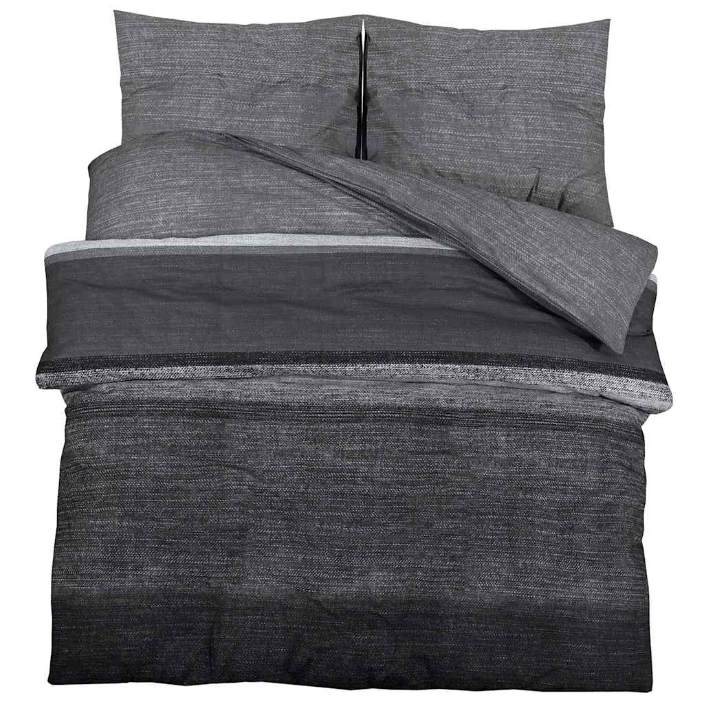 Set de cruce de edredón de Vidaxl 155x220 cm Algodón gris oscuro