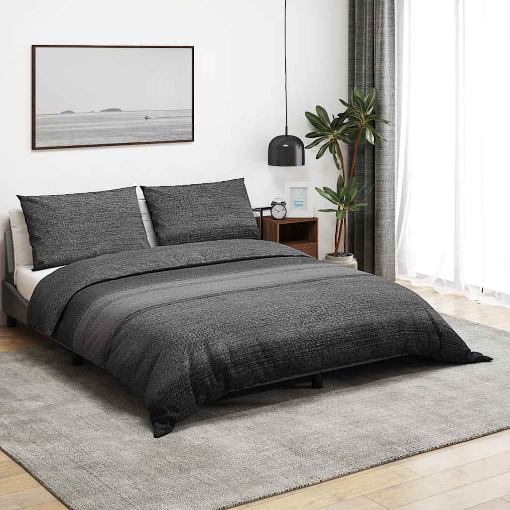 Set de cruce de edredón de Vidaxl 155x220 cm Algodón gris oscuro