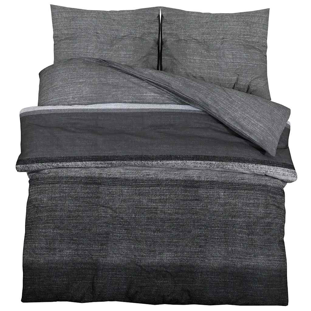 Vidaxl nuvial overray set 140x200 cm de algodón gris oscuro