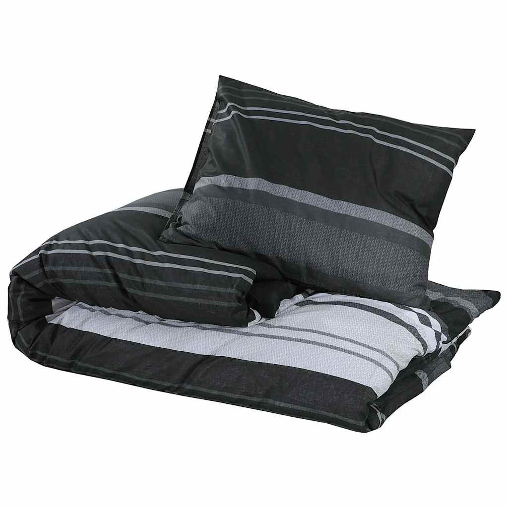 Vidaxl Set di incrocio piumino 140x200 cm in bianco e nero