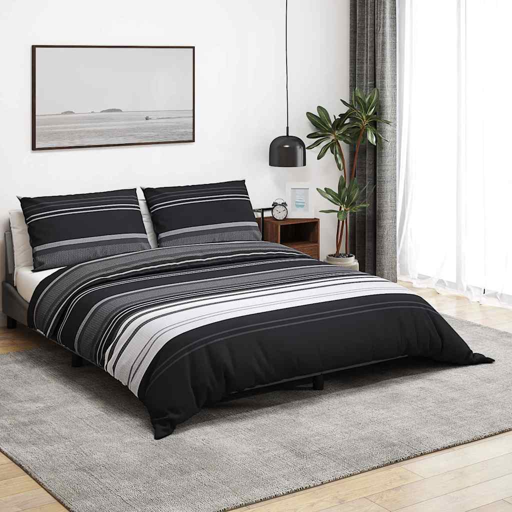 Vidaxl Set di incrocio piumino 140x200 cm in bianco e nero