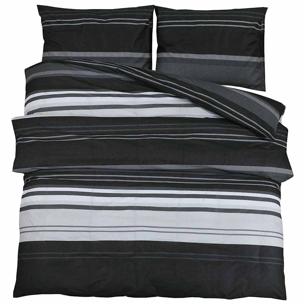 Vidaxl nuvial overray set 240x220 cm de algodón blanco y negro