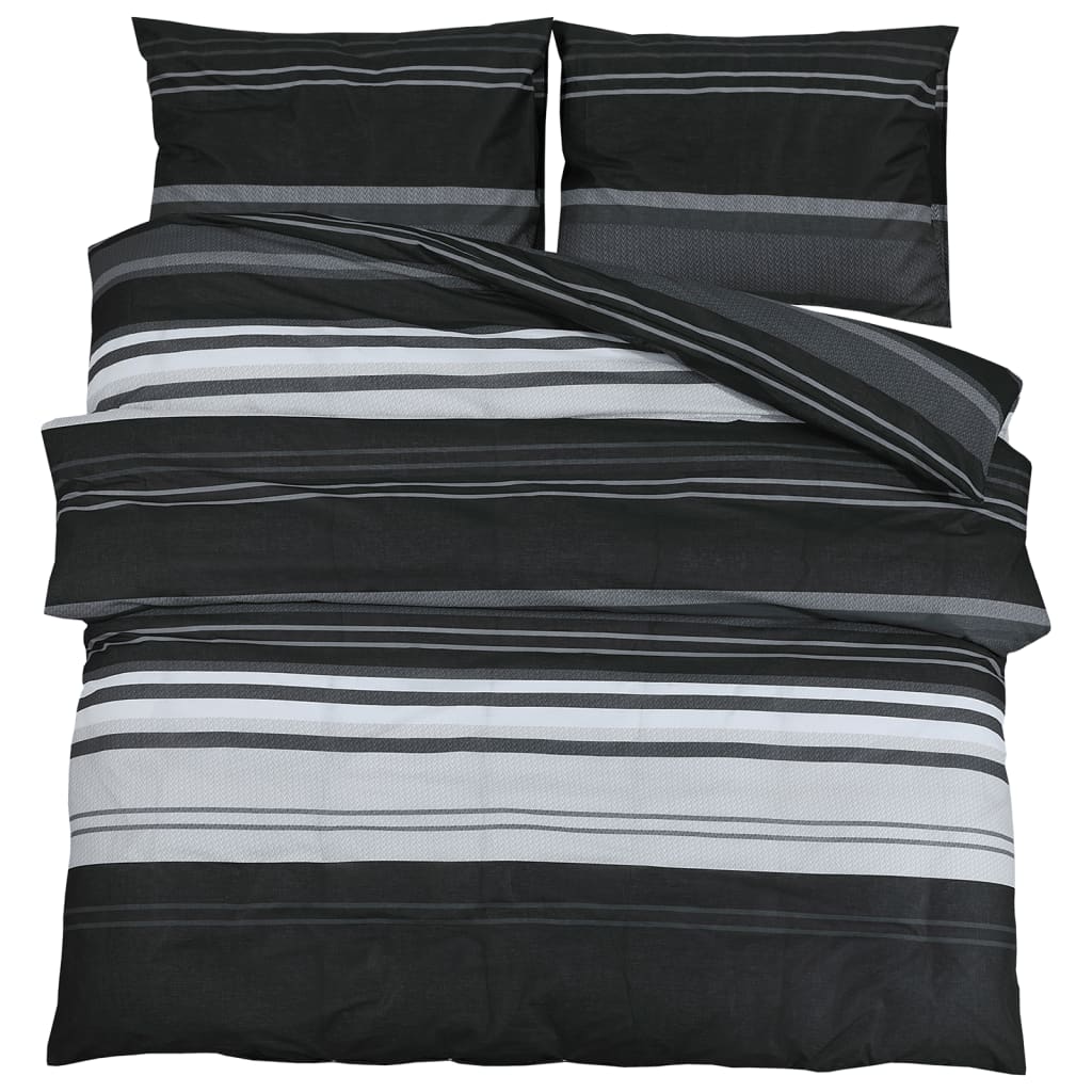 Vidaxl nuvial overray set 240x220 cm de algodón blanco y negro