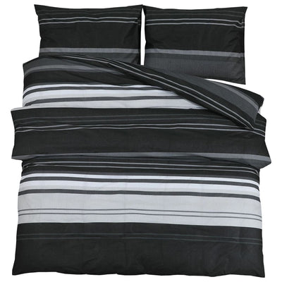 Vidaxl Set di incrocio piumino 140x200 cm in bianco e nero