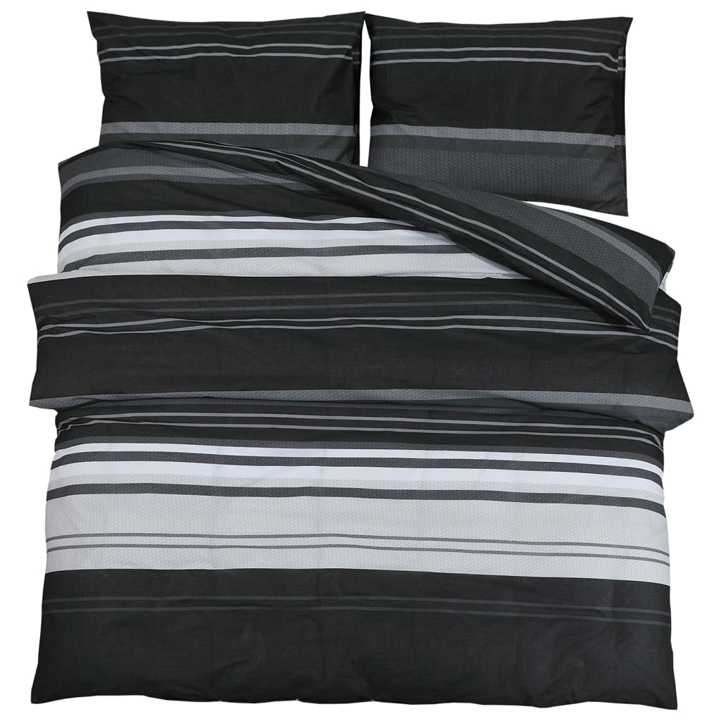 Vidaxl Duvet Crossing Set set 200x200 cm in bianco e nero