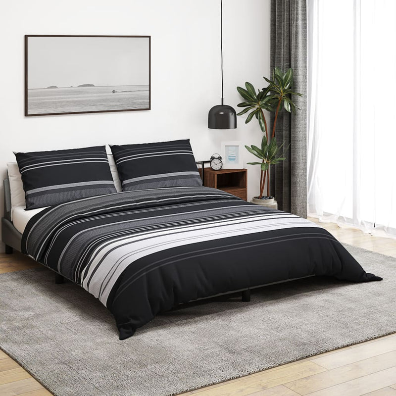 Vidaxl Duvet Crossing Set set 200x200 cm in bianco e nero