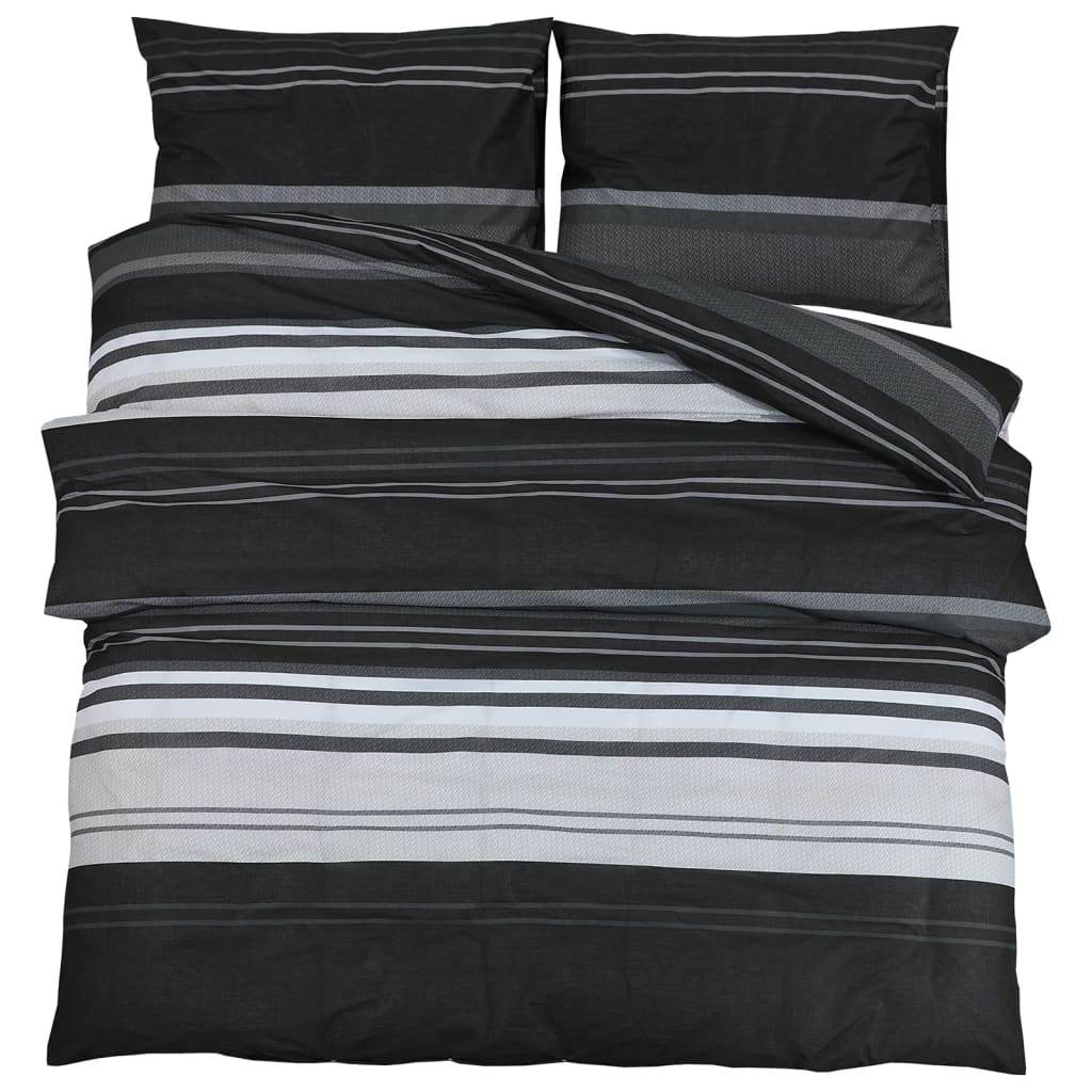 Set di coperture per piumini Vidaxl 155x220 cm in bianco e nero