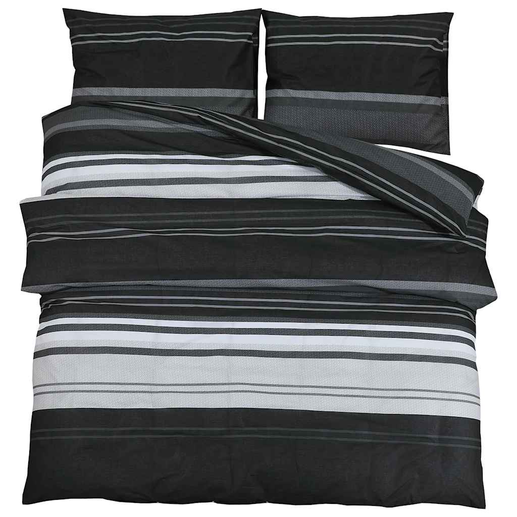 Set di coperture per piumini Vidaxl 155x220 cm in bianco e nero