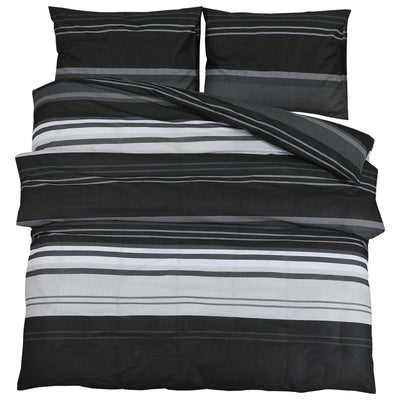 Vidaxl Duvet Overlay Set 200x220 cm Cotone Black and White