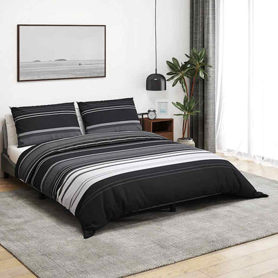 Vidaxl Duvet Overlay Set 200x220 cm Cotone Black and White