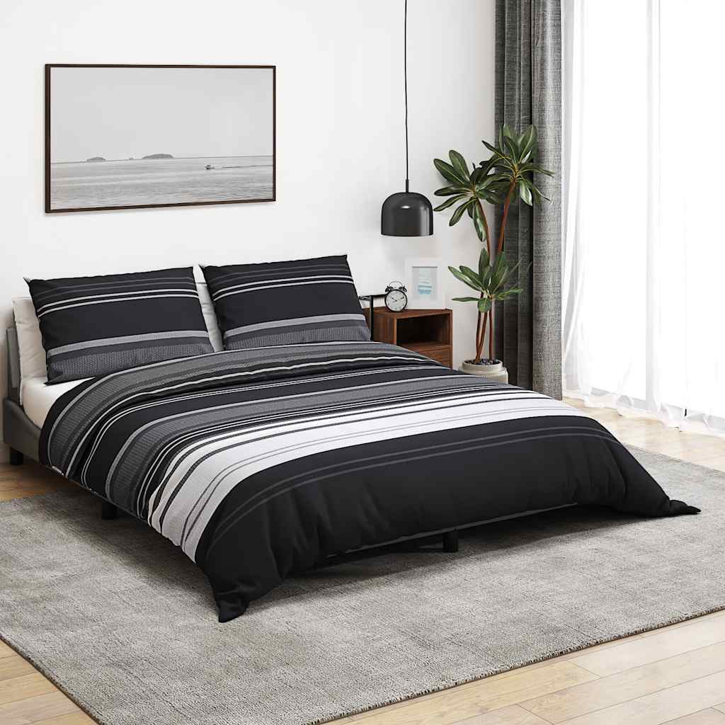 Vidaxl Duvet Crossing Set set 200x200 cm in bianco e nero