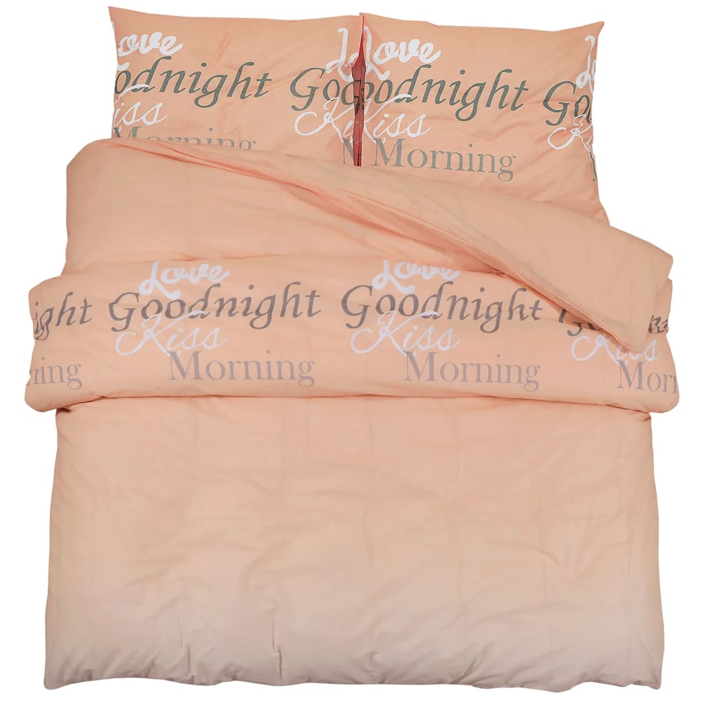 Vidaxl Duvet Crossing Set set 140x200 cm di cotone rosa
