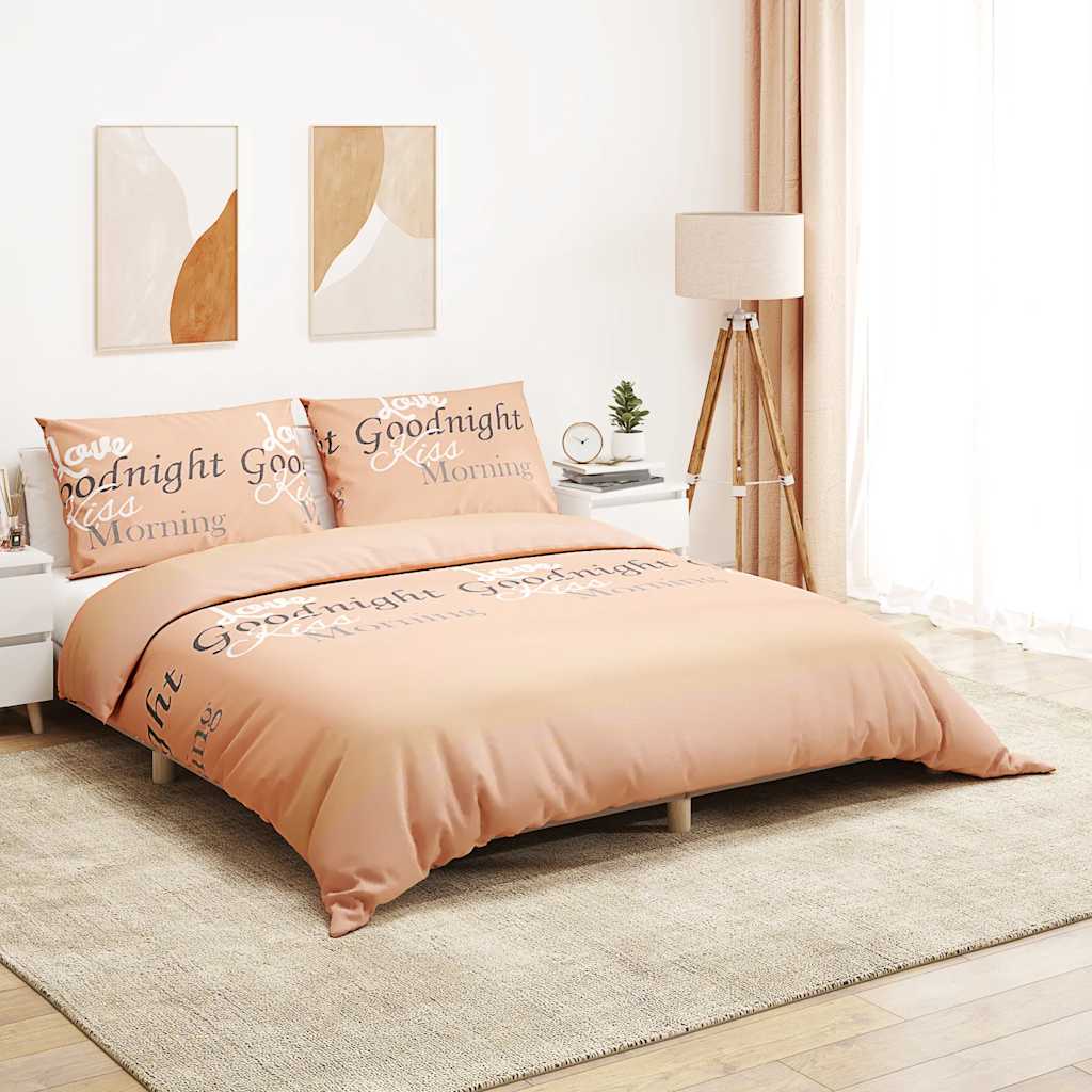 Vidaxl Duvet Overlay Set 200x200 cm di cotone rosa