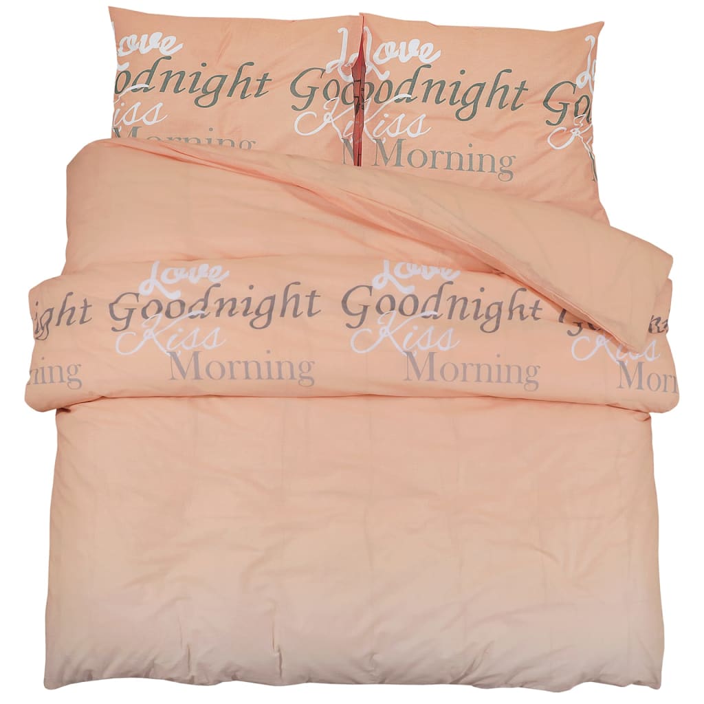 Set de superposición de Vidaxl Duvet 220x240 cm de algodón rosa