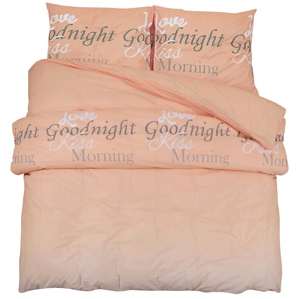 Vidaxl Duvet Overlay Set 220x240 cm di cotone rosa