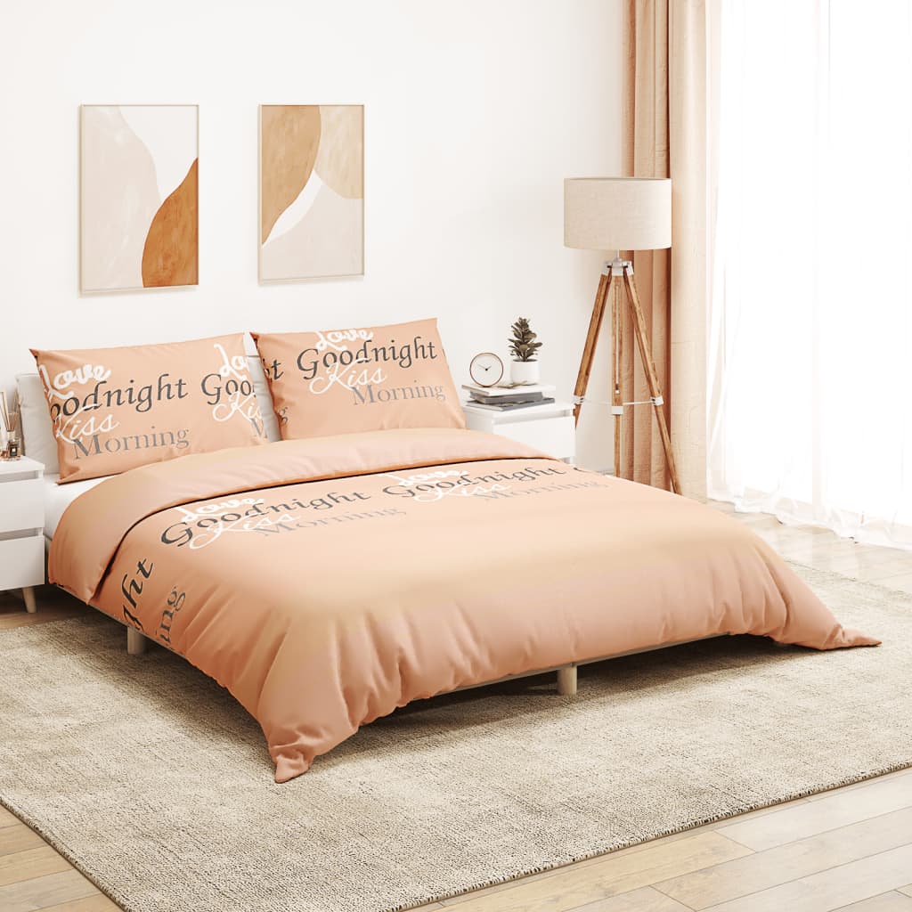 Set de superposición de Vidaxl Duvet 220x240 cm de algodón rosa