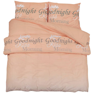 Vidaxl Duvet Overlay Set 225x220 cm di cotone rosa