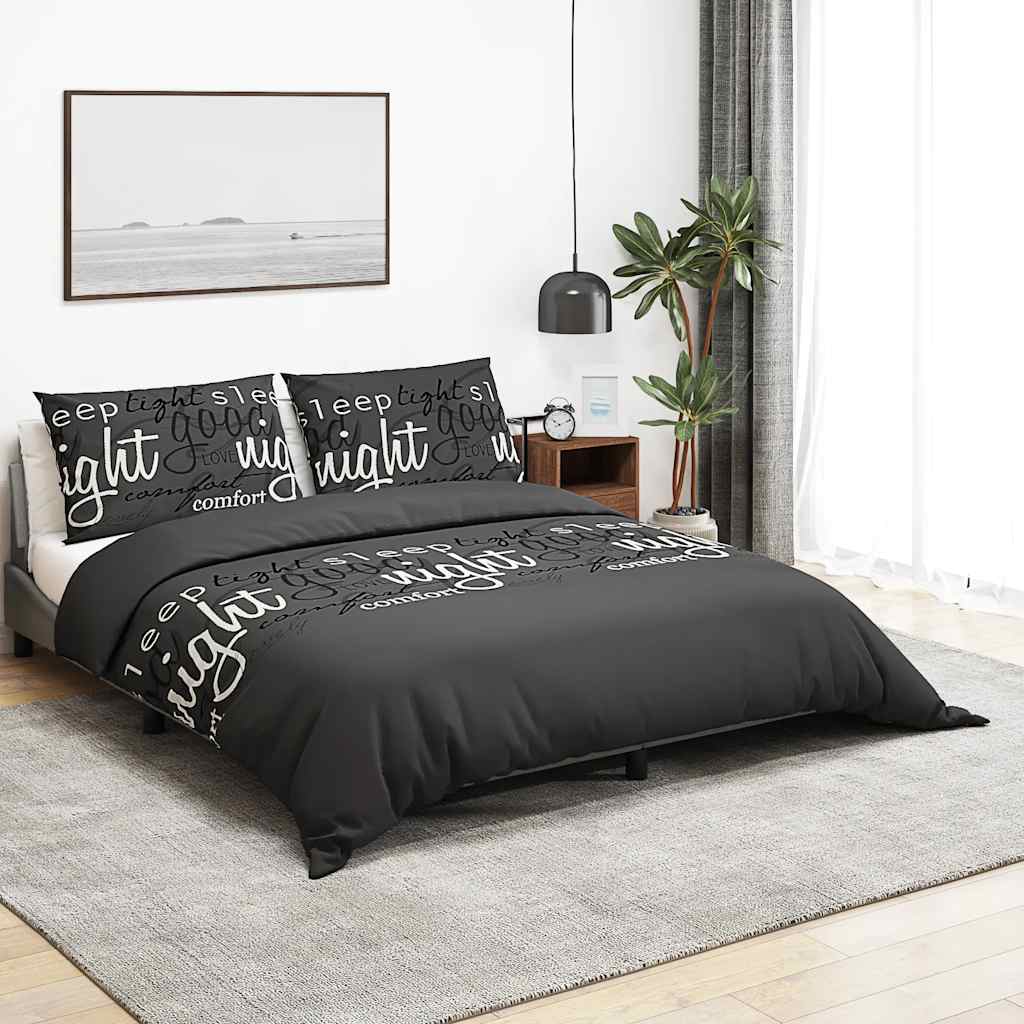 Vidaxl nuvial overray set 220x240 cm de algodón negro