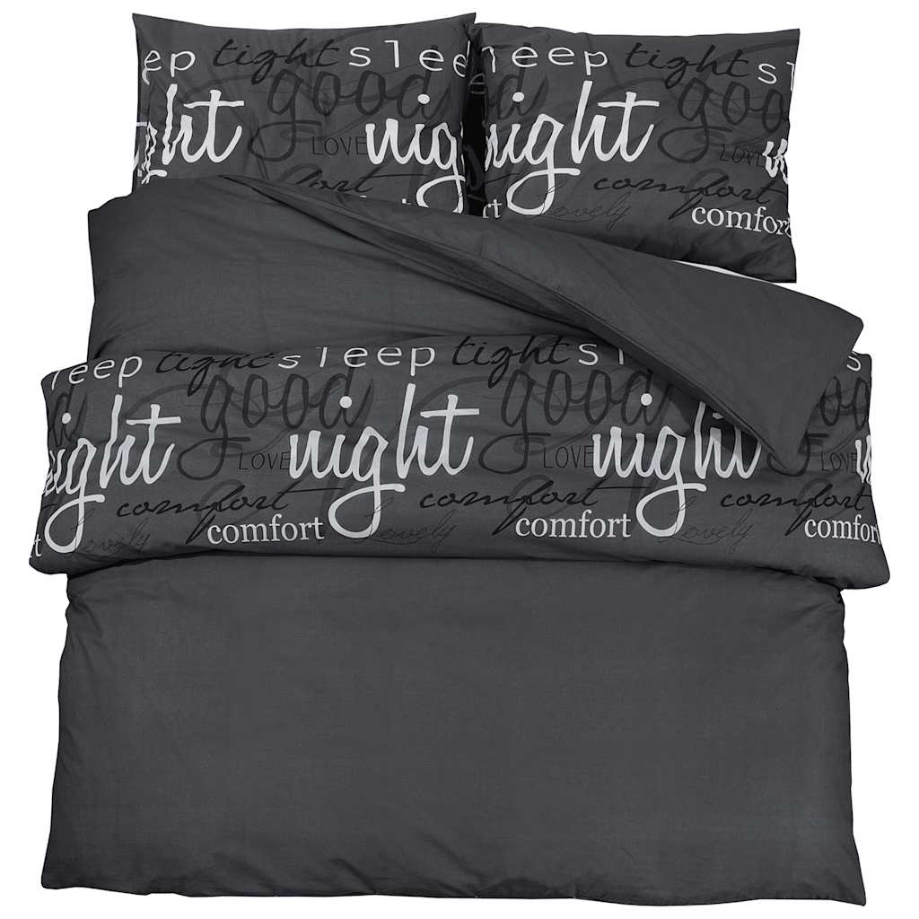Vidaxl Duvet Overlay Set 260x240 cm de algodón negro