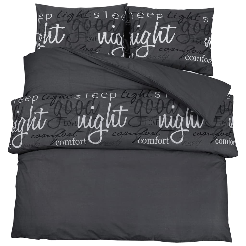 Vidaxl Duvet Overlay Set 135x200 cm di cotone nero