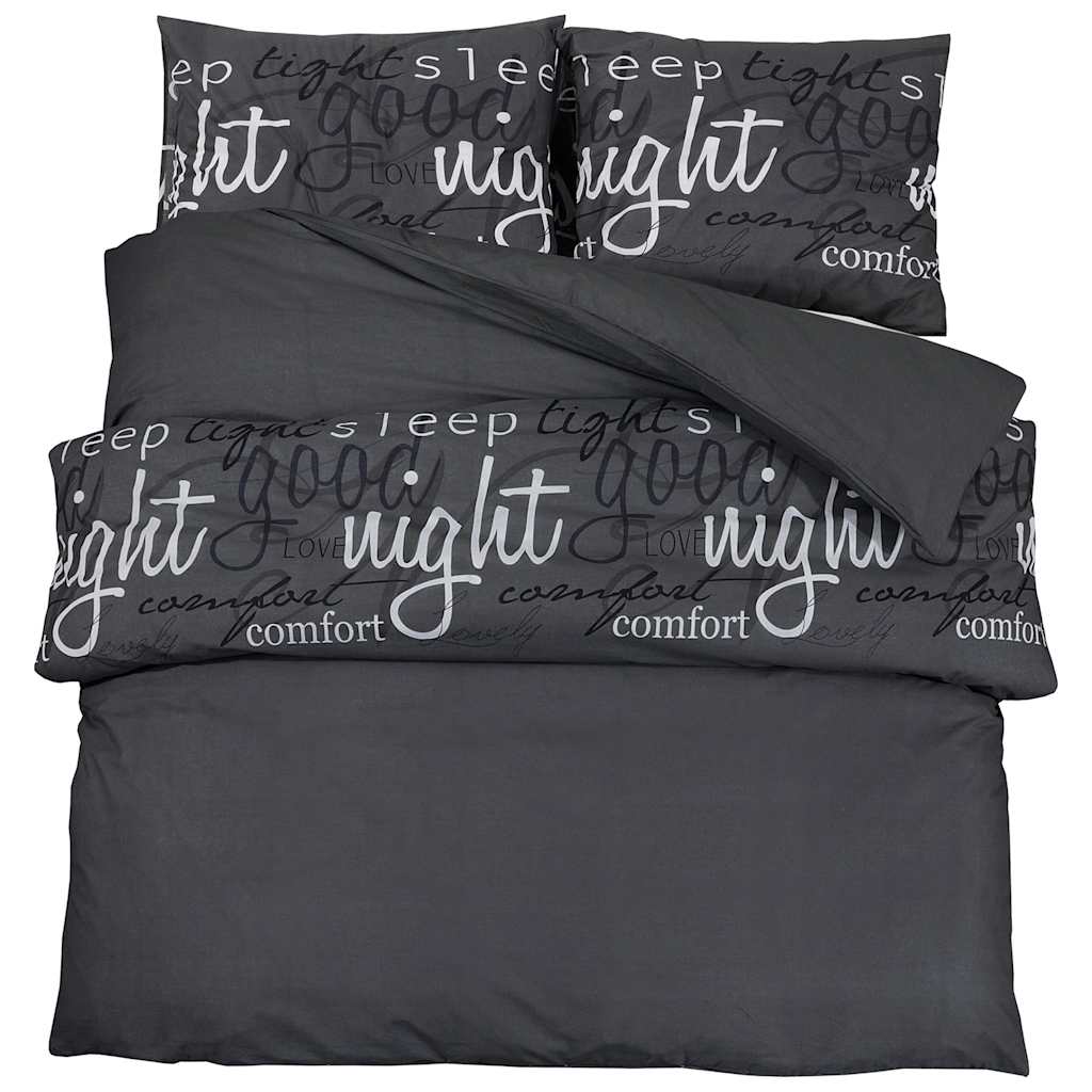 Vidaxl Duvet Overlay Set 135x200 cm di cotone nero