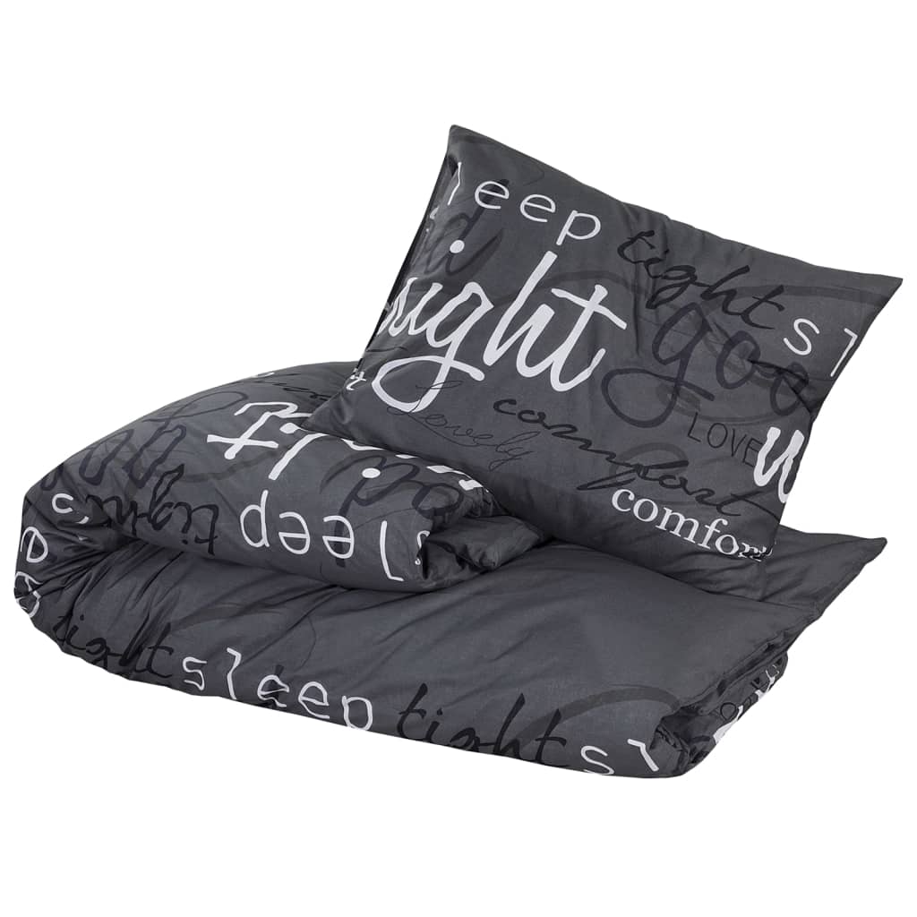 Vidaxl Duvet Overlay Set 135x200 cm di cotone nero