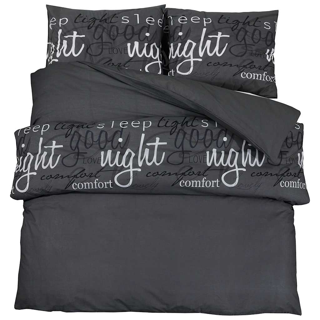 Vidaxl nudor overray set 155x220 cm de algodón negro