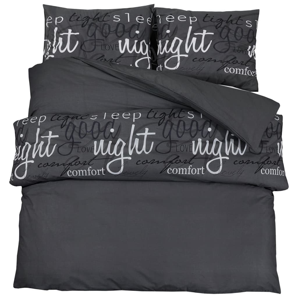 Vidaxl nudor overray set 200x220 cm de algodón negro