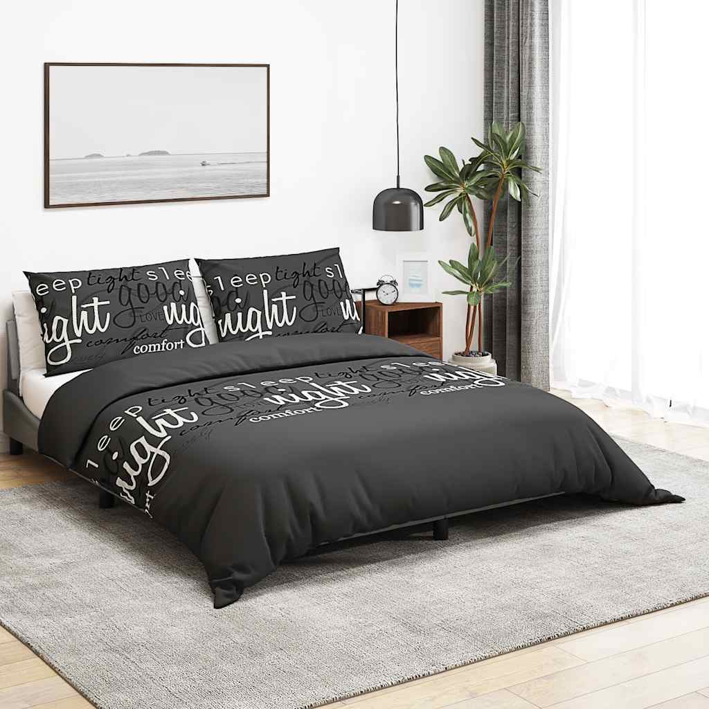 Vidaxl nudor overray set 200x220 cm de algodón negro