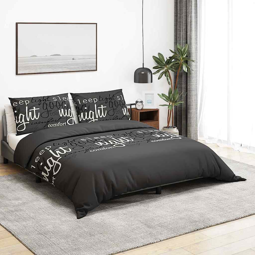 Vidaxl nuvet overray set 225x220 cm de algodón negro