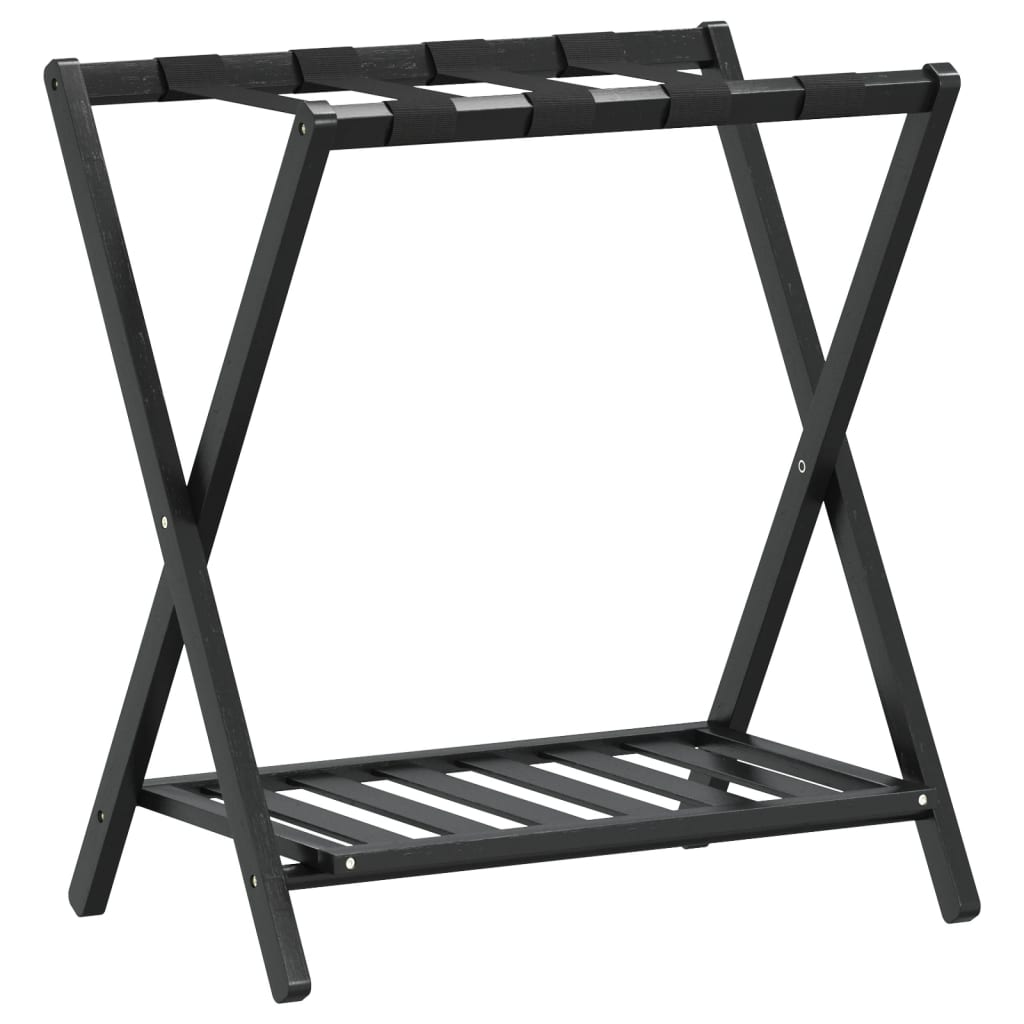 vidaxl Portapacchi Nero 68x38x58 cm in Bambù