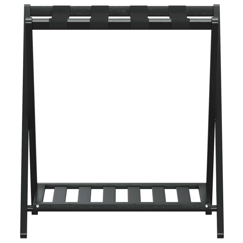 vidaxl Portapacchi Nero 68x38x58 cm in Bambù