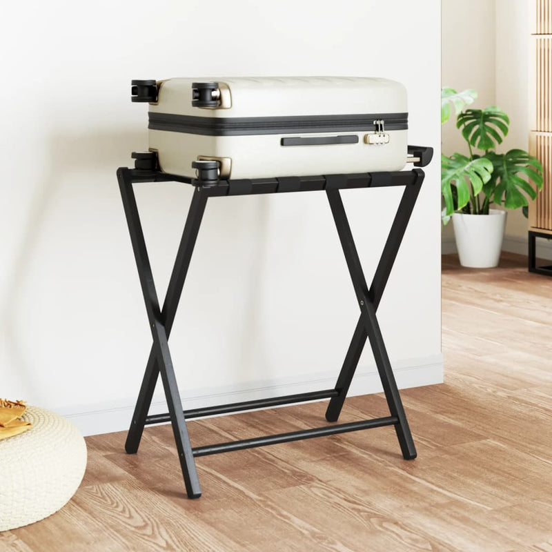 Vidaxl Luggage Rack 68.5x38x58 CM Bamboo Negro