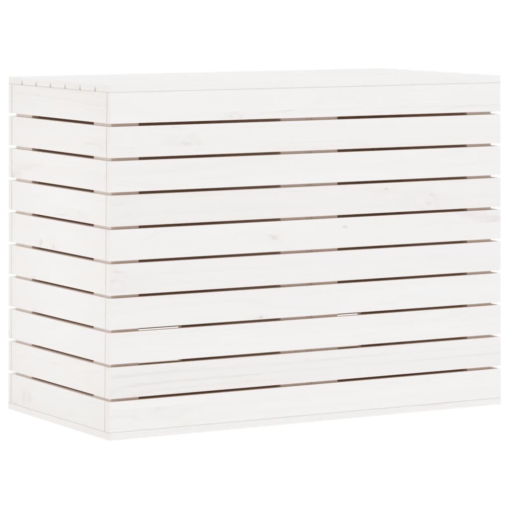 Canasta de lavandería Vidaxl 88.5x44x66 cm de pino sólido blanco