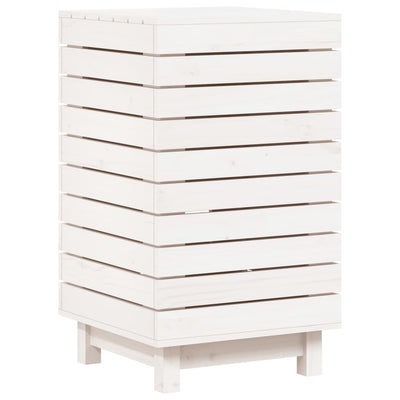 Vidaxl Laundry Basket 44x44x76 cm Pino solido bianco