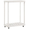 Soporte de bloques de madera Vidaxl con ruedas 76.5x40x108 cm Pino sólido blanco blanco