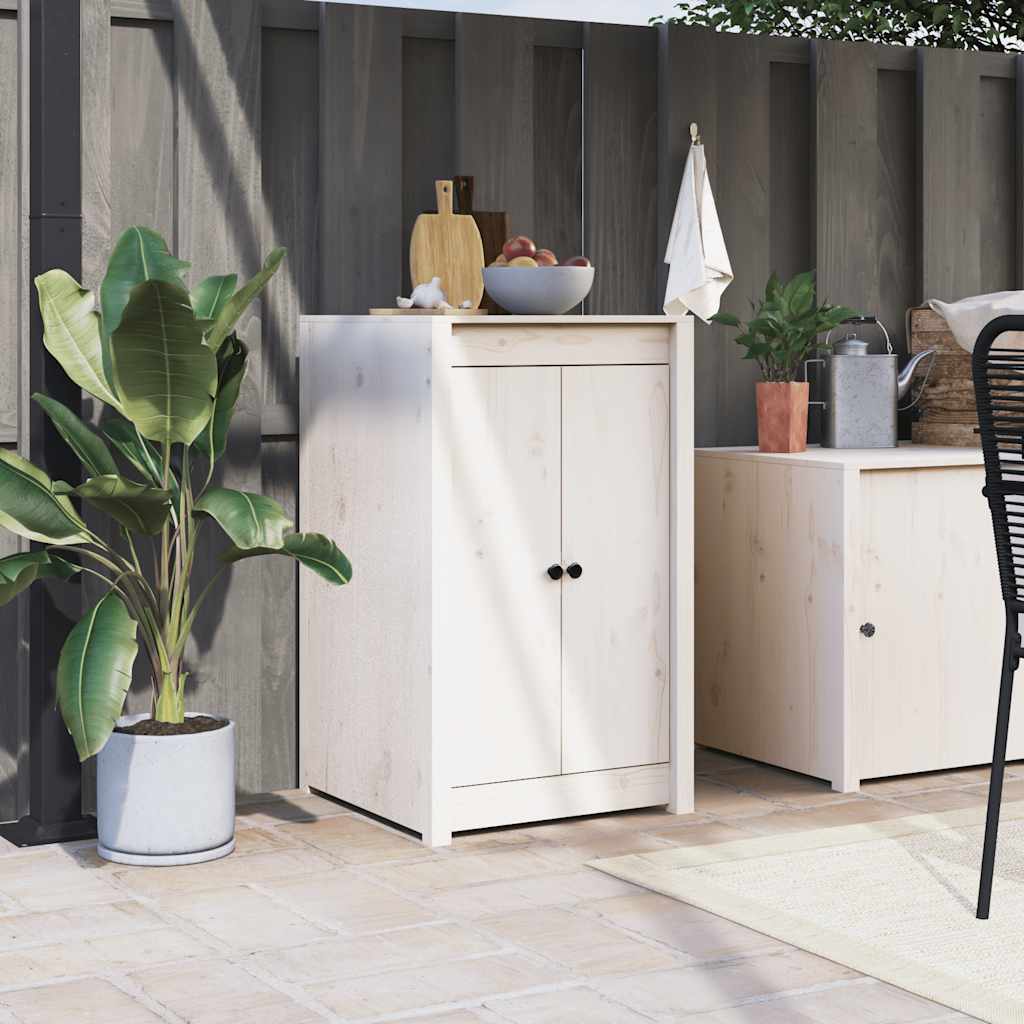 Puertas de gabinete de Vidaxl para cocina al aire libre 50x9x82 cm pino ingenio blanco