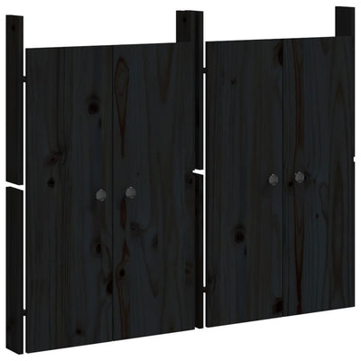 Vidaxl kastdeurtjes voor buitenkeuken meppel 2 st 50x9x82 cm grenenhout zwart