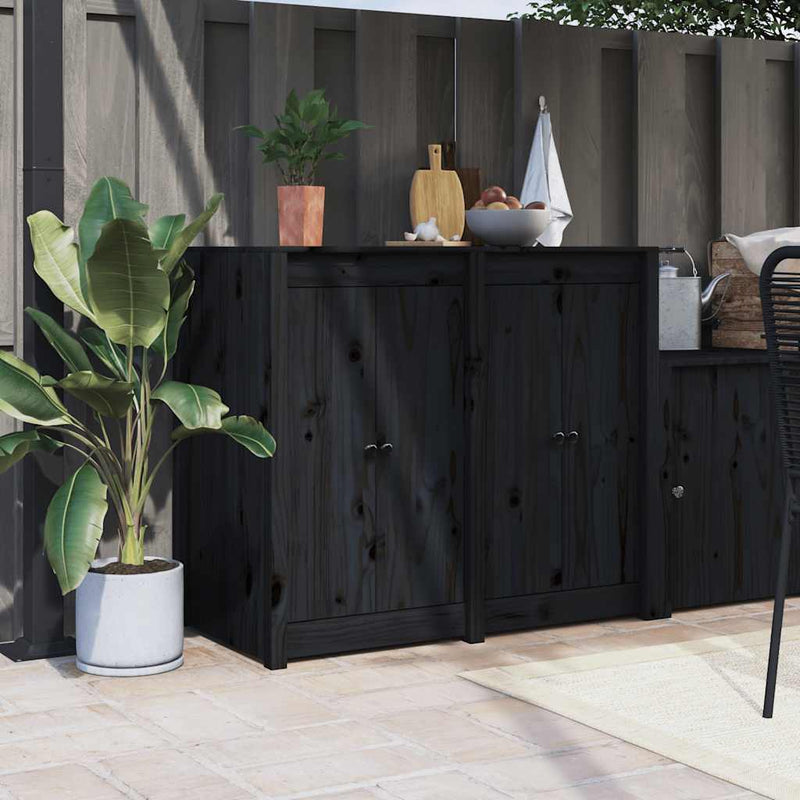 Puertas de gabinete de Vidaxl para cocina al aire libre 2 st 50x9x82 cm de madera de pino