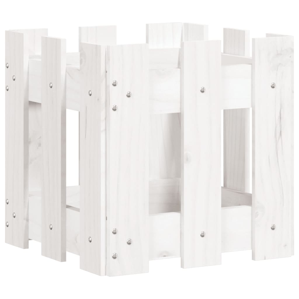 Vidaxl Planning Box con cercas 30x30x30 cm de pino sólido White