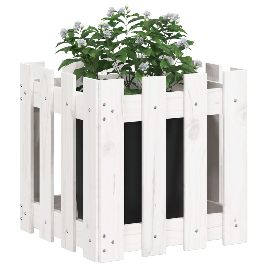Caja de planificación Vidaxl con diseño de valla 40x40x40 cm de pino sólido