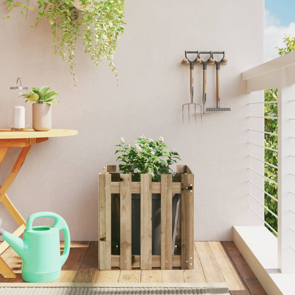 Plantilla Vidaxl con cercas 50x50x50 cm Pine impregnado
