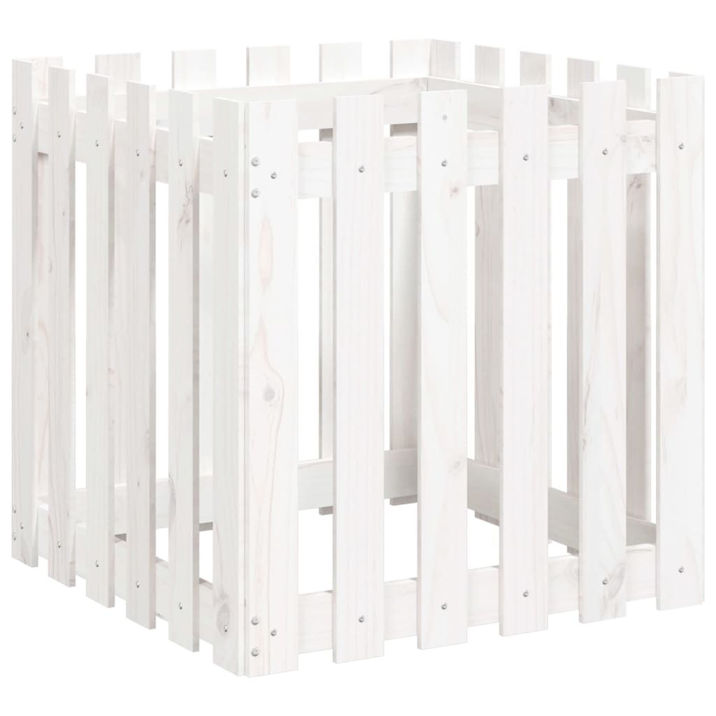 Vidaxl Planning Box con esgrima 60x60x60 cm de pino sólido White
