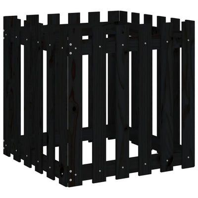 Scatola di pianificazione Vidaxl con scherma 60x60x60 cm Pino solido nero