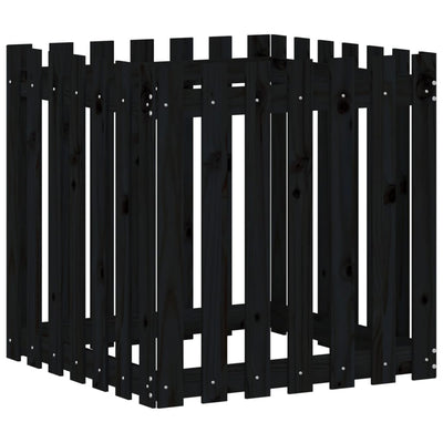 Scatola di pianificazione Vidaxl con scherma 70x70x70 cm Pino solido nero