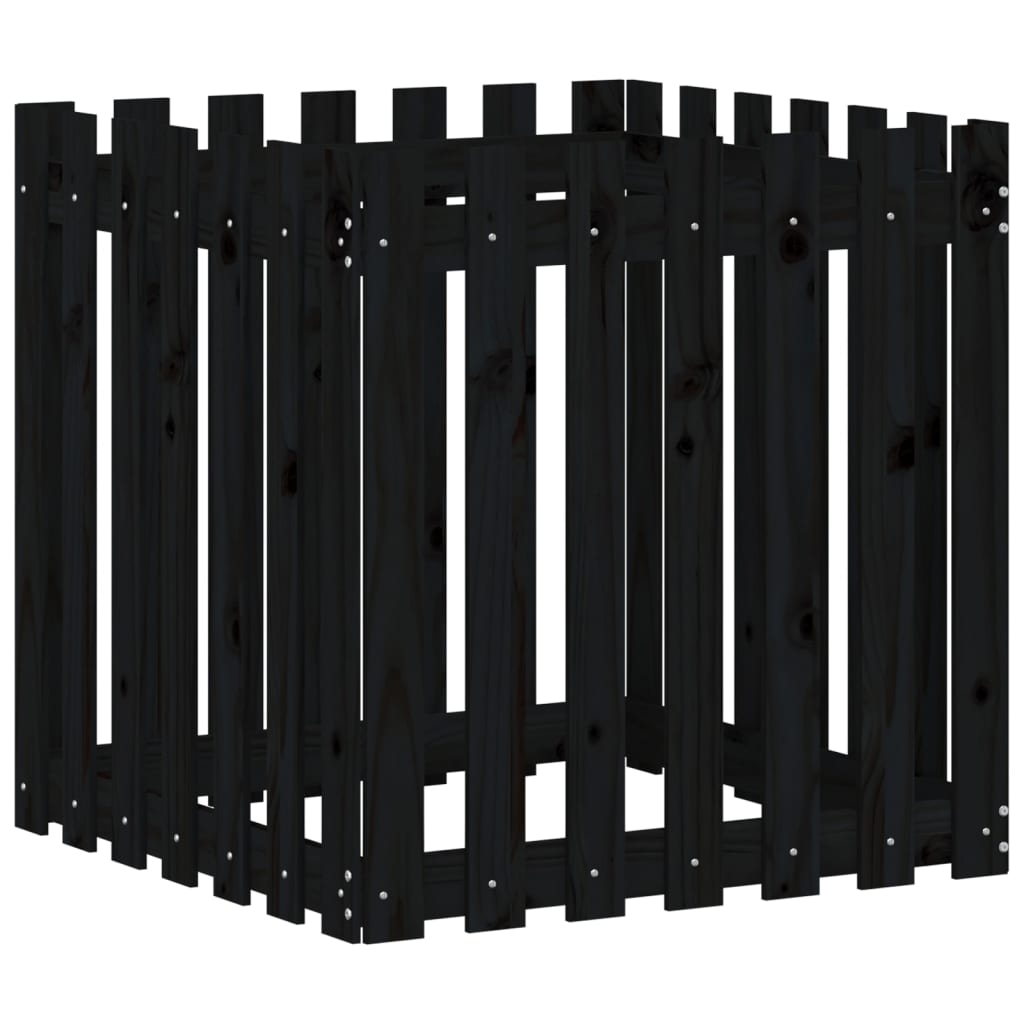 Caja de planificación Vidaxl con esgrima 70x70x70 cm de pino sólido
