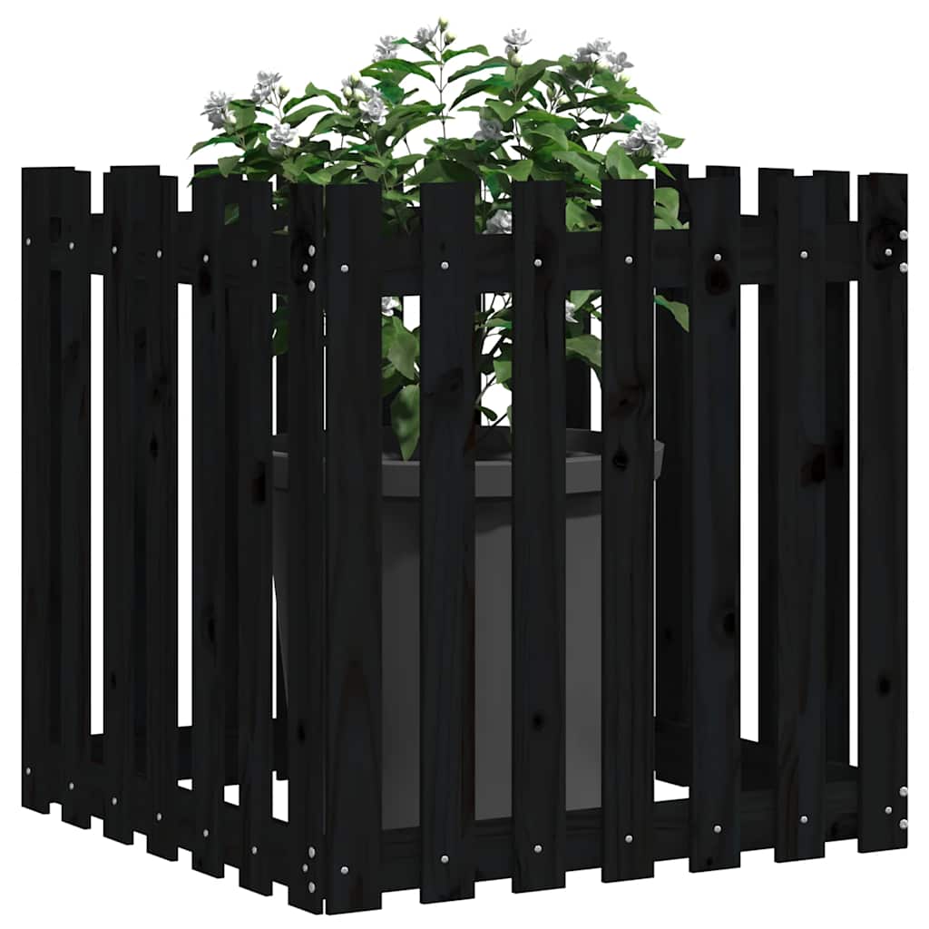 Caja de planificación Vidaxl con esgrima 70x70x70 cm de pino sólido