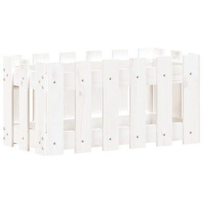 Caja de planificación Vidaxl con cercas 60x30x30 cm de pino sólido White
